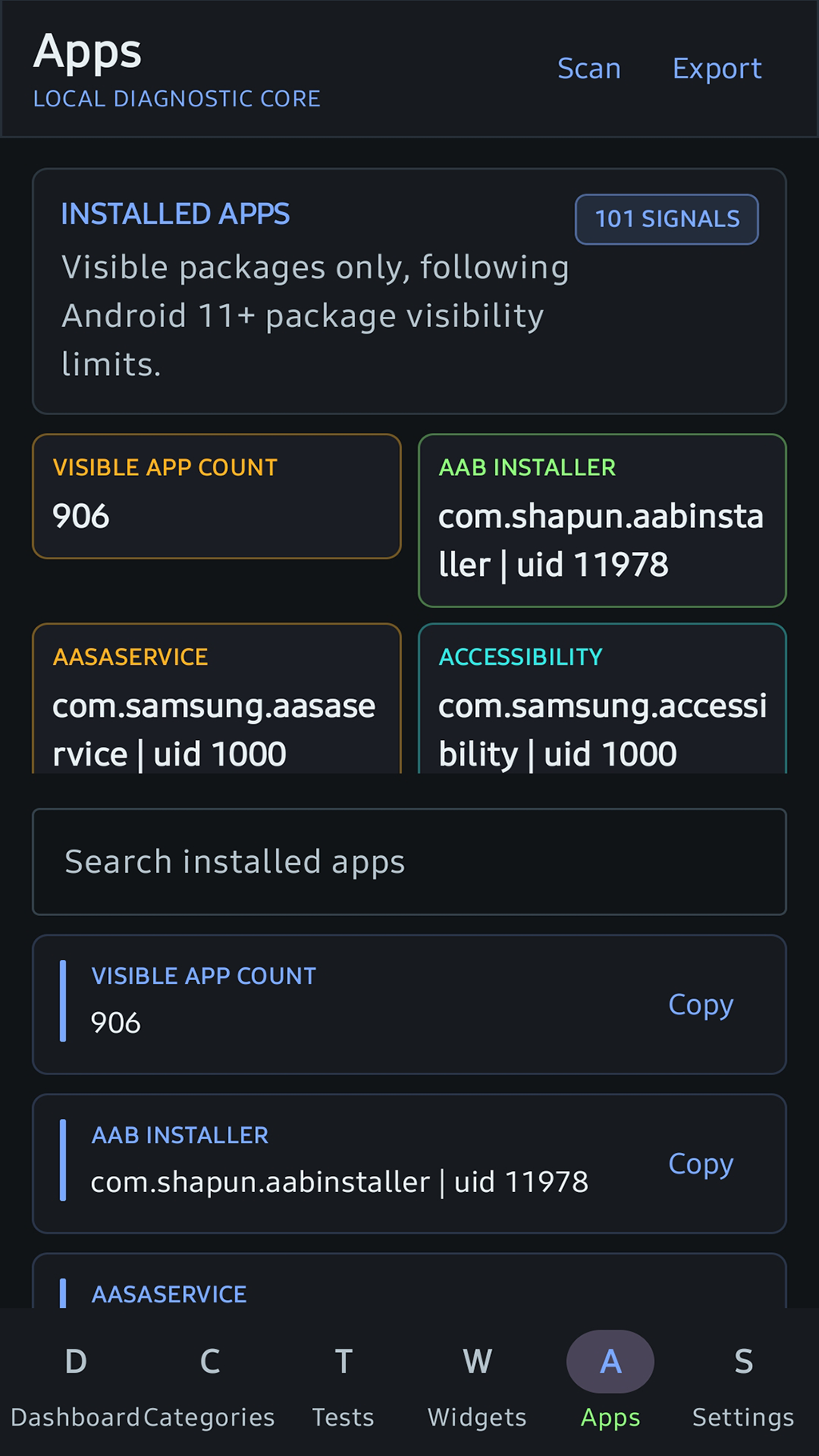 Apps Screen