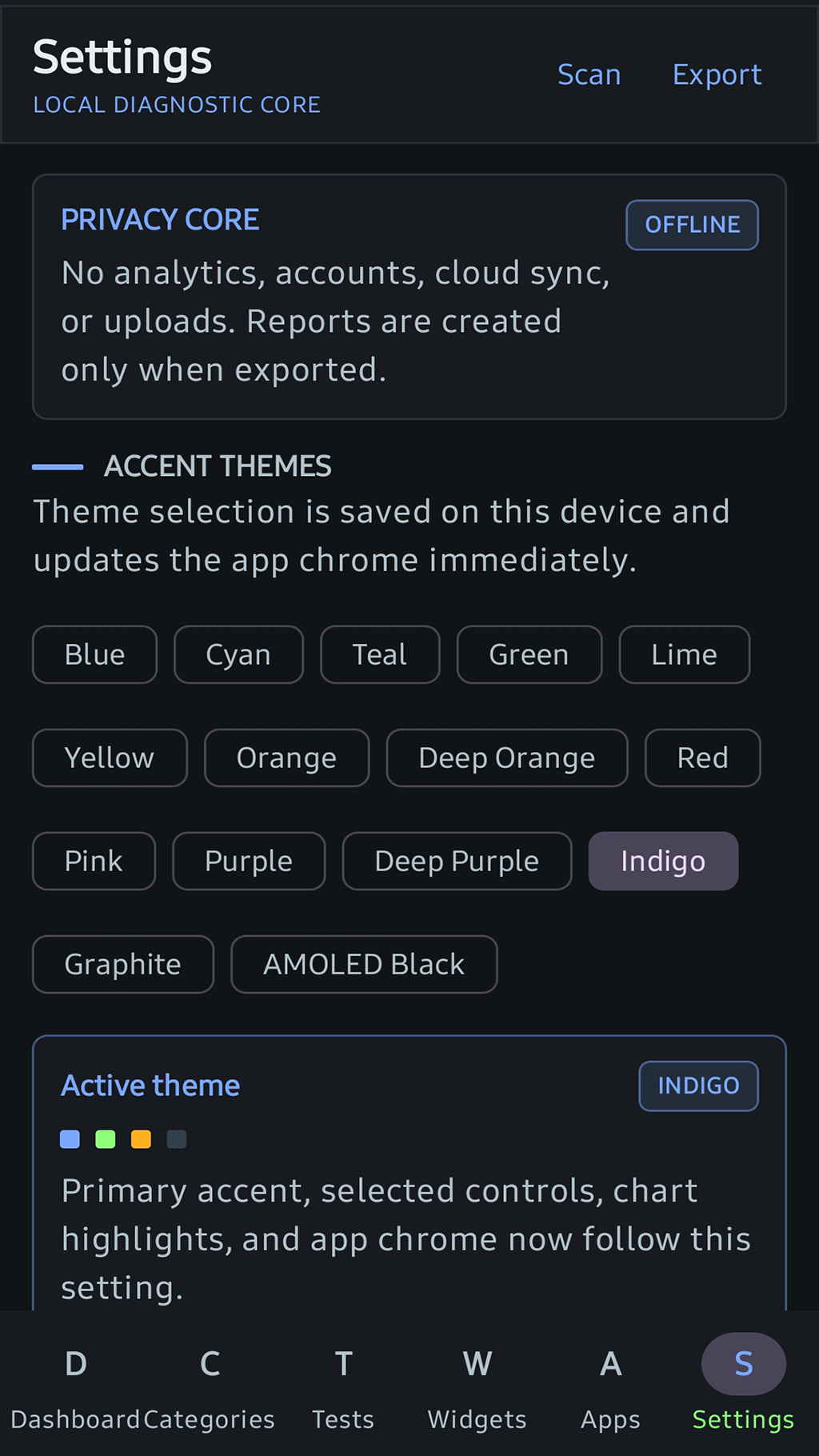 Settings Screen