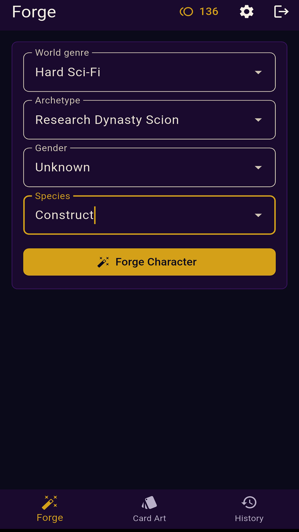 Genre and archetype screen