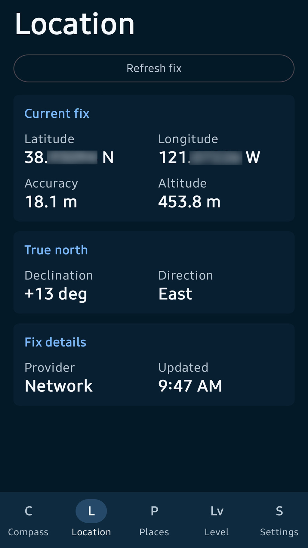 Widgets screen