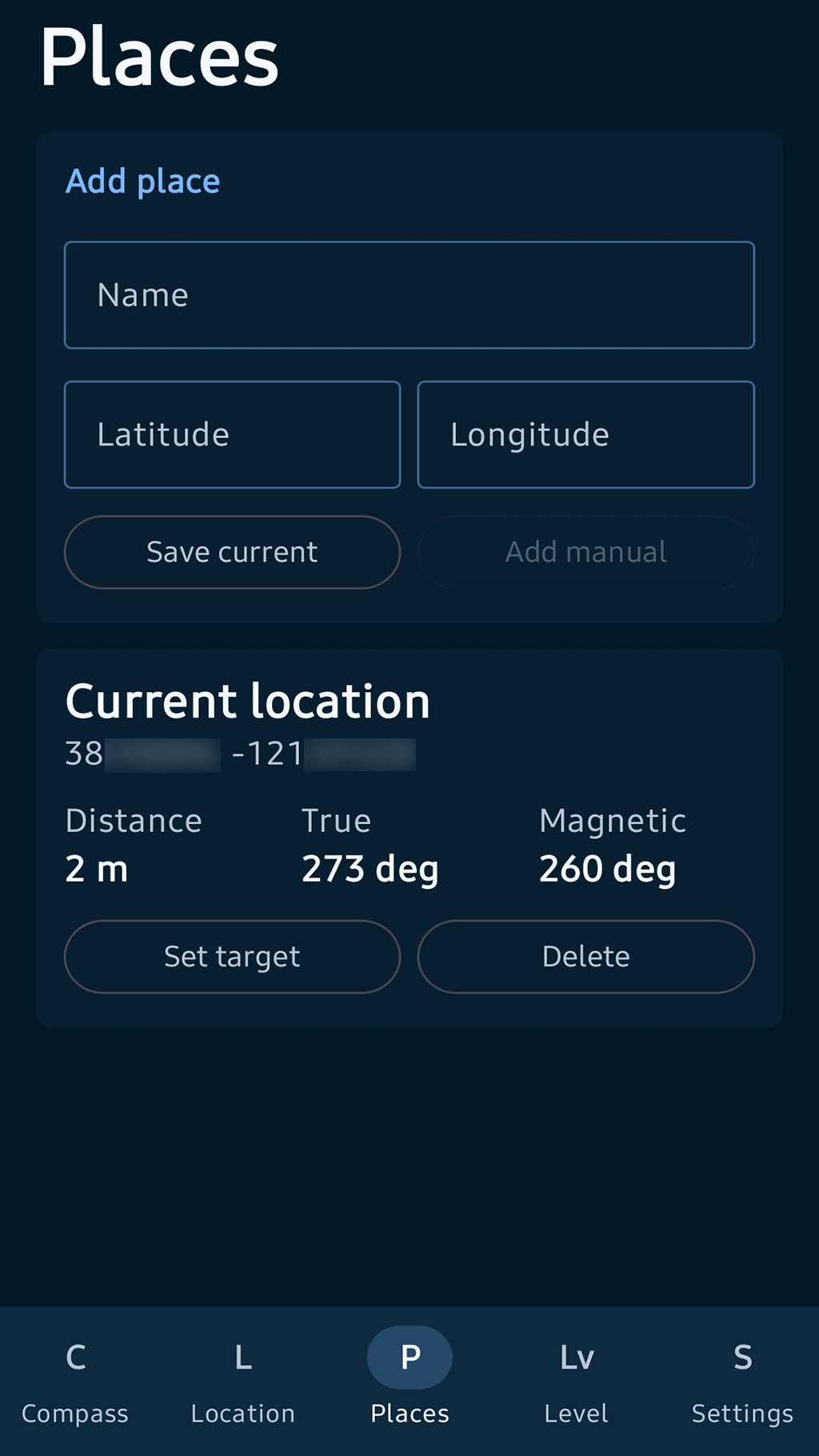 Saved places screen